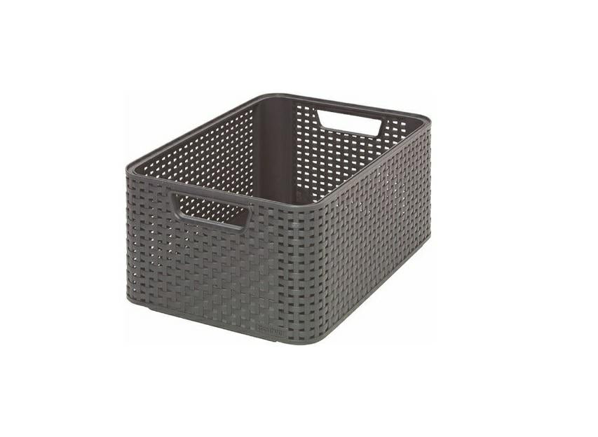 Estilo Rattan Curver Apariencia 205 846 Caja de Almacenamiento Talla M Antracita Polipropileno 38,6 x 28,7 x 17 cm