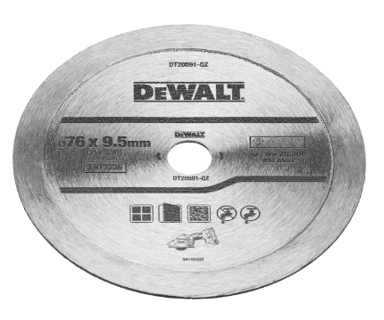 DeWalt DT20591-QZ - Disco de diamante continuo para azulejos 76 x 9,6 mm, para DCS438
