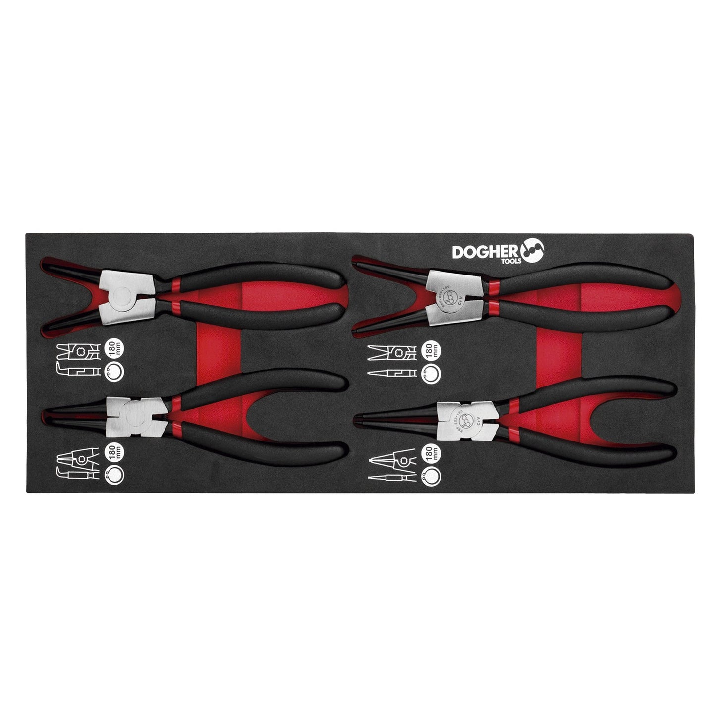 Dogher 220-080 - Bandeja Combinable 1/4 - 4 Alicates Seeger
