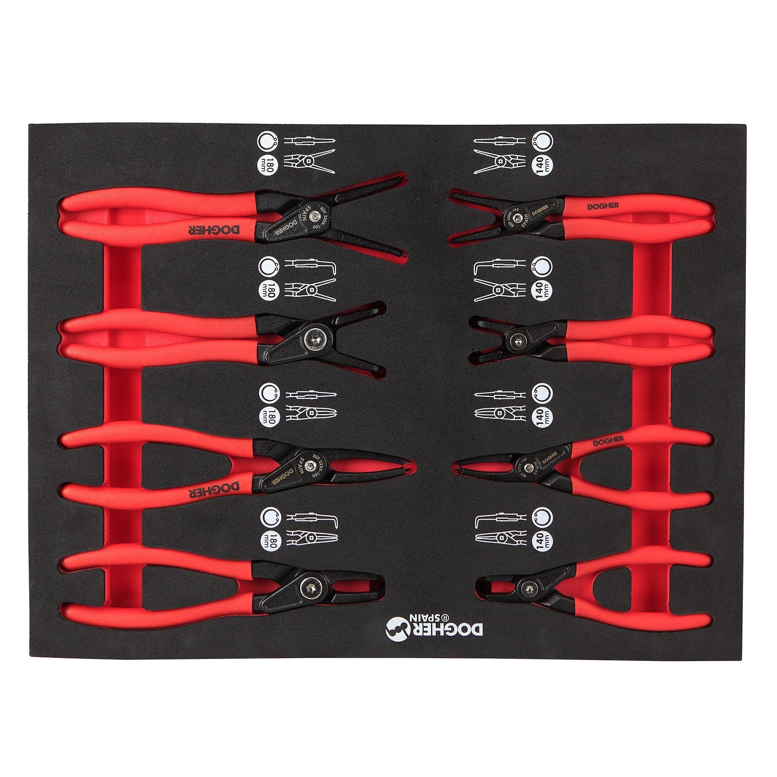 Dogher 220x-081 - Bandeja Espuma Seeger Pro 8 Piezas 1/2