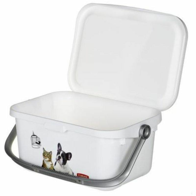 CURVER - Caja para golosinas y Alimentos para Animales, contenedor de croquetas 3L para Perros y Gatos, 25,7 x 17,7 x 11,3 cm, Color Blanco