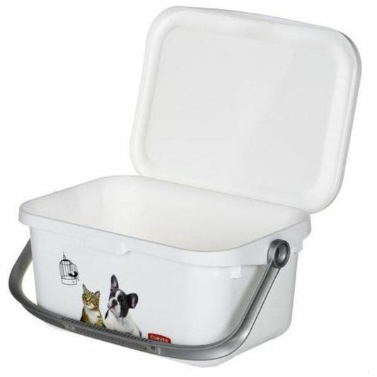 CURVER - Caja para golosinas y Alimentos para Animales, contenedor de croquetas 3L para Perros y Gatos, 25,7 x 17,7 x 11,3 cm, Color Blanco