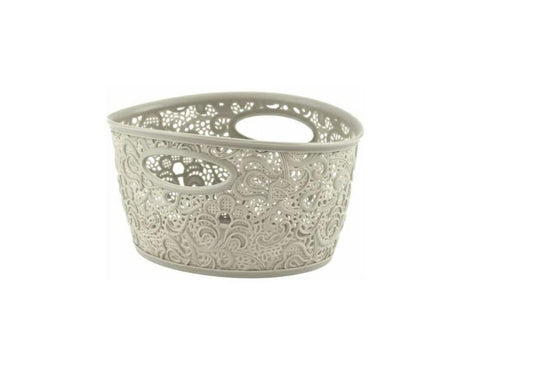 CURVER EF505942 Victoria - Cesta Decorativa con Asas, 220 x 170 x 120 mm, Color Blanco