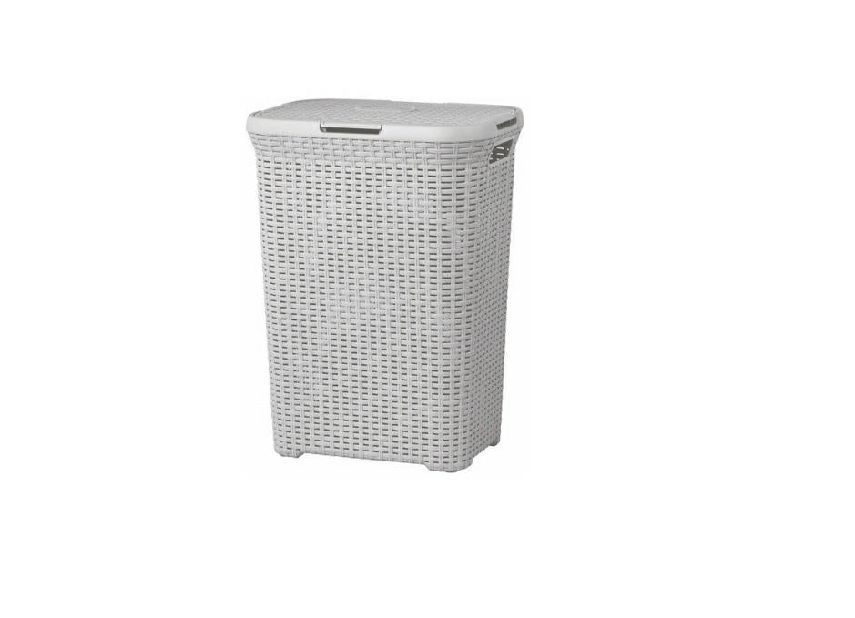 Curver Natural Style Laundry - Cesta para lavandería (60 L), color gris claro