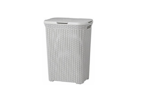Curver Natural Style Laundry - Cesta para lavandería (60 L), color gris claro