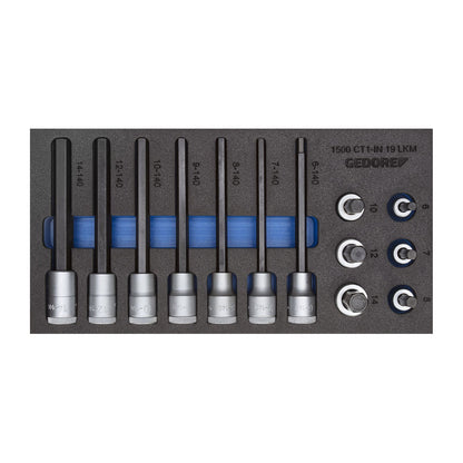 GEDORE 1500 CT1-IN 19 L - 1/2" Socket Set in CT Module