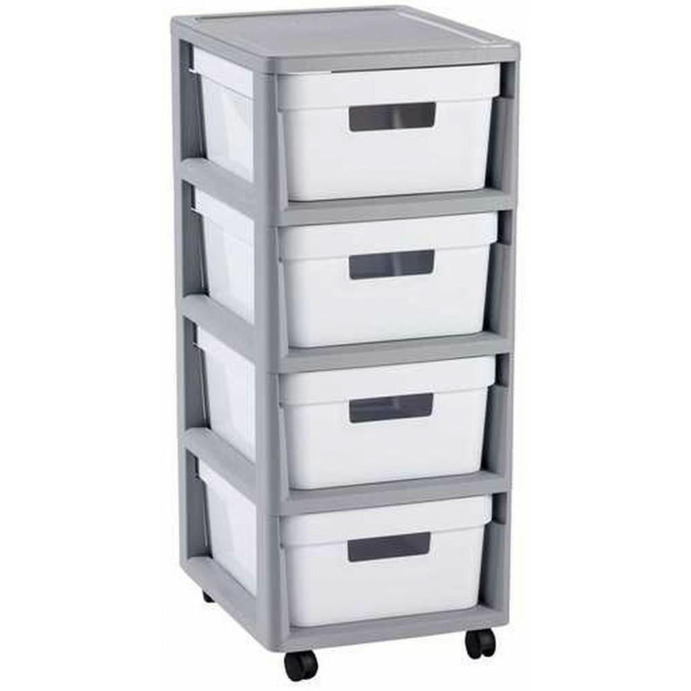Curver Infinity 4 x 10L Carrito con Cuatro cajones Roll Container – Carro Auxiliar