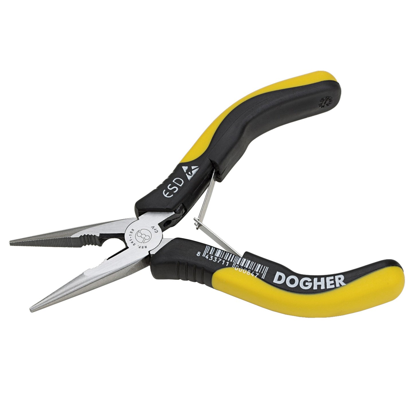 Dogher 241-125 - Mini Alicate Bocas Semirredondas con Corte ESD 125mm