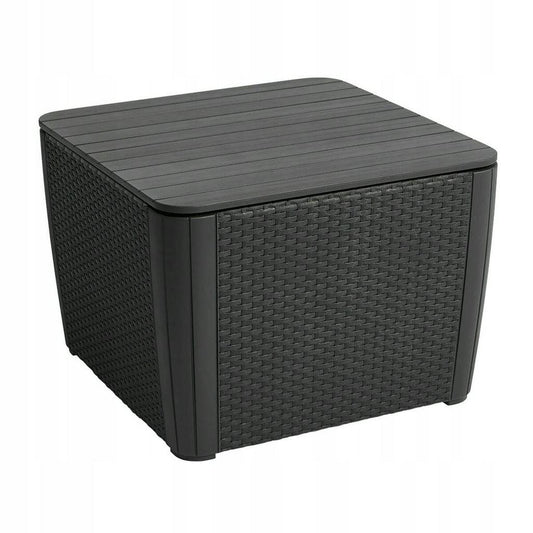 Keter Luzon Plus Flat Wicker Mesa de jardín, Grafito
