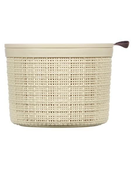 CURVER Caja Redonda de Yute, 2 l, con Tapa, Beige, 100% Reciclado