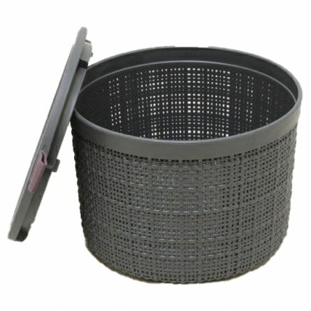 Curver Arpillera Redonda de 2 litros con Tapa, Gris, 100% Reciclado, Acacia