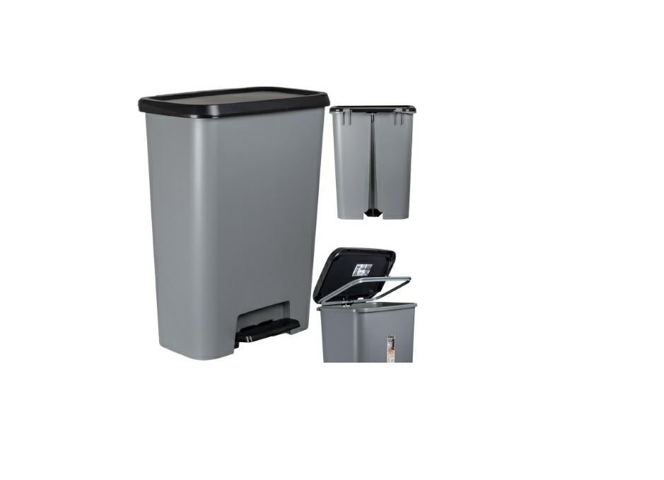 Curver Compatta Papelera 50L - Gris/Negro