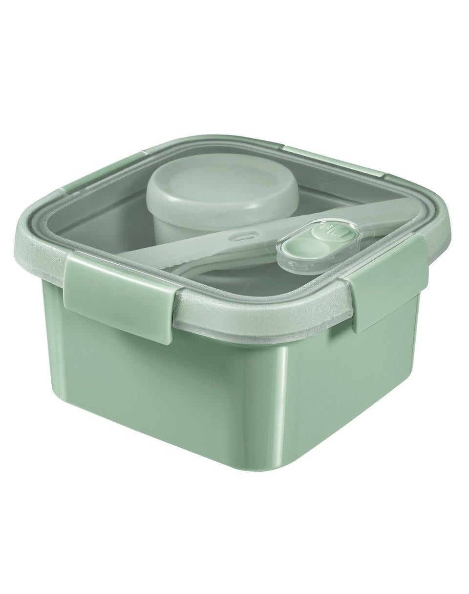 Curver Lunch Kit - Recipiente hermetico cuadrado 1,1 L, verde