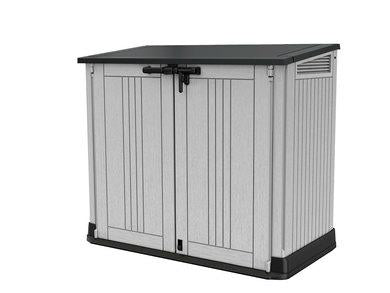 Keter Midi - Arcon de jardin y balcon 132 x 71,5 x 113,5 cm, gris y negro