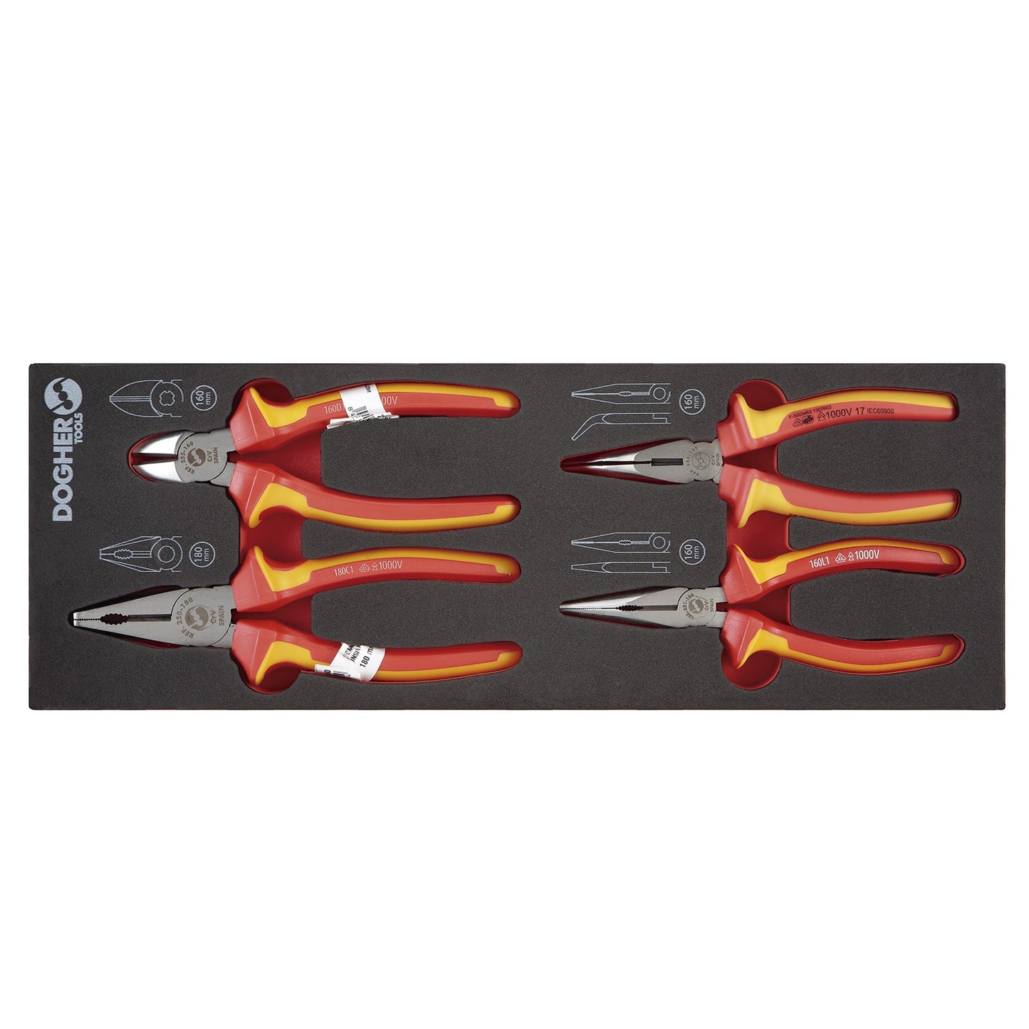 Dogher 250-082 - B.Comb.1/4 4 Alicates Vde Prof.
