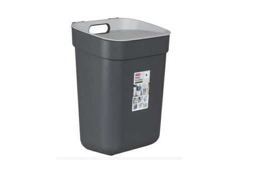 Curver - Cubo de reciclaje 10 L, gris oscuro/gris claro