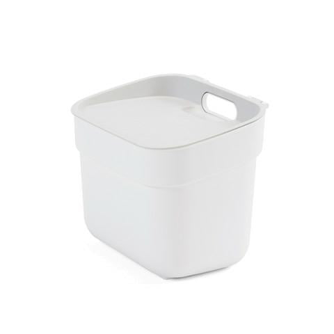 Curver - Cubo de reciclaje 5 L, blanco/gris claro