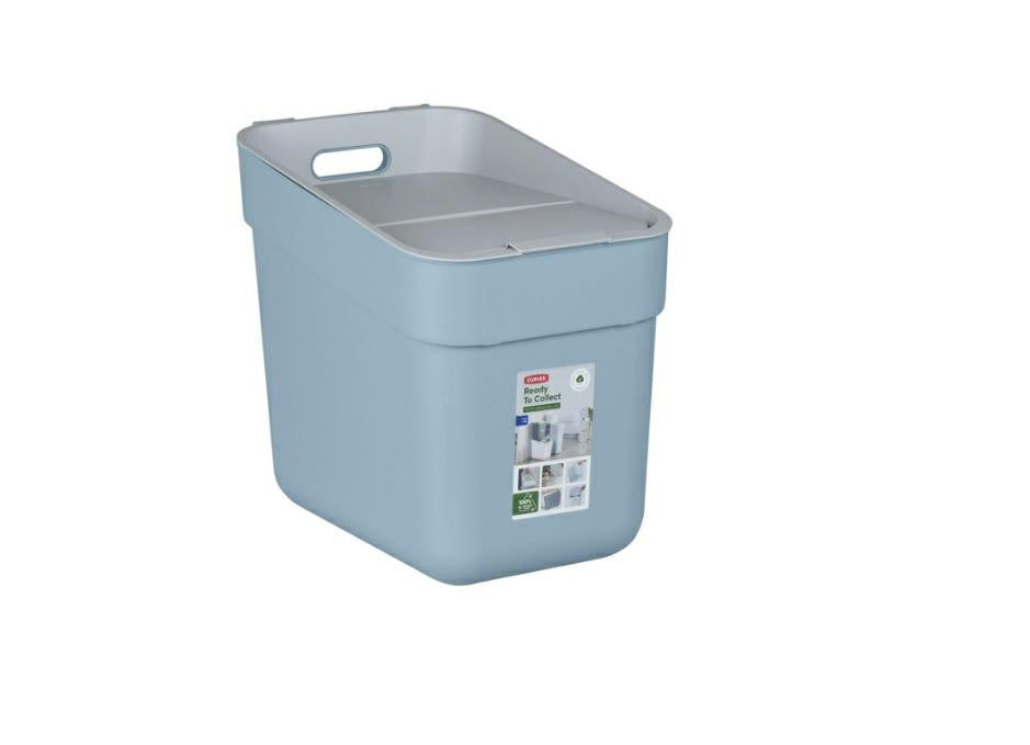 Curver Ready To Collect Papelera para Reciclar, Cubo de Basura de 20 litros, Color Gris-Azul