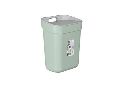 Curver - Cubo de basura de 10 l, listo para recolectar, ideal para sumergir el fregadero, con soporte de pared para pared o puerta, cocina, cuarto de baño, lavadero, 100% reciclado, color verde