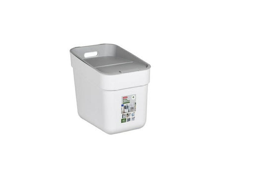 Curver - Cubo de basura y reciclaje Ready To Collect 20L, Con soporte para pared o puerta, Ideal para Cocina o cuarto de baño, 100% reciclado, Color blanco