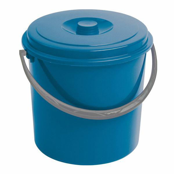 Curver - Cubo con tapa 10 L, azul