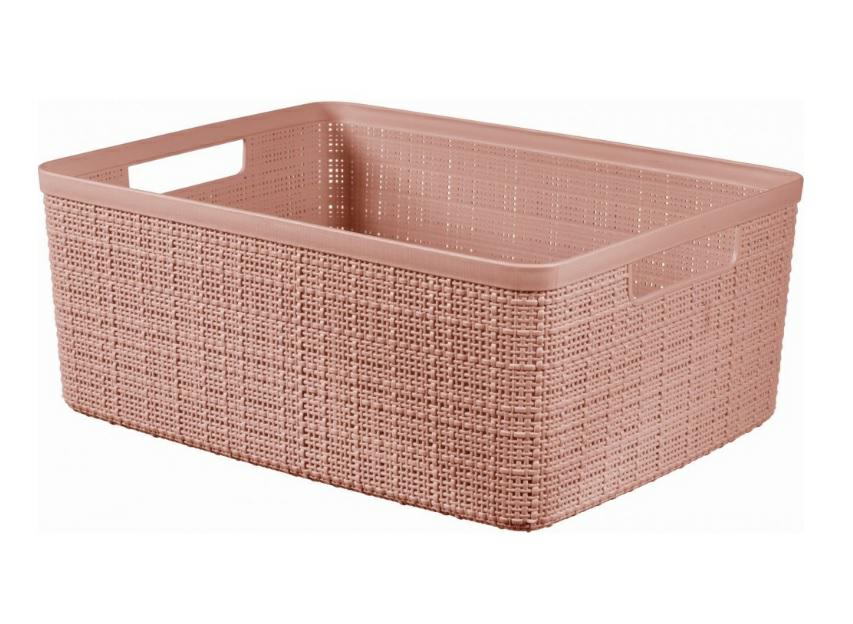 Curver yute - Caja de almacenamiento (12 L, 36 x 28,2 x 14,5 cm), color rosa