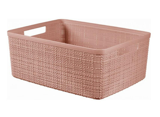 Curver yute - Caja de almacenamiento (12 L, 36 x 28,2 x 14,5 cm), color rosa