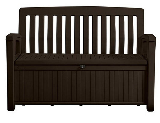 Keter Patio Bench - Baúl (277 L, 63,5 x 132,69 x 89,5 cm), Color marrón