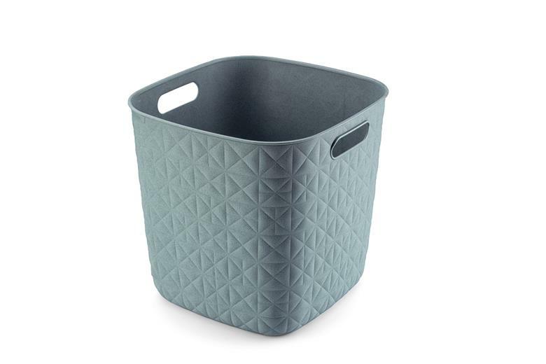 CURVER - Cubo de almacenamiento Softex de 15 L, diseño elegante, ligero, apilable y práctico, 70% reciclado, tamaño espacioso, 27 x 27 x 26 cm, color azul