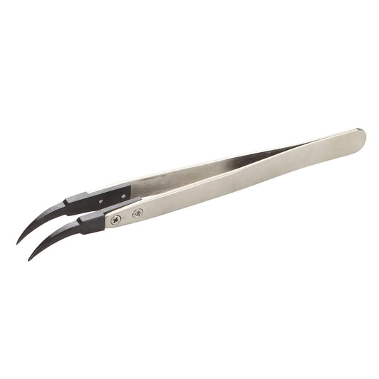 Dogher 260-003 - Pinzas ESD Puntas Finas Curvas de Fibra de Carbono 130mm