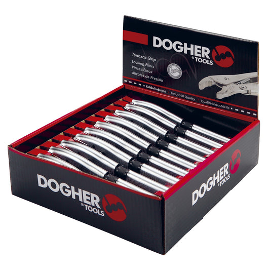Dogher 275F-010J - Expositor Mostrador de 10 Tenaza Grip Boca Recta Gran Capacidad 220mm