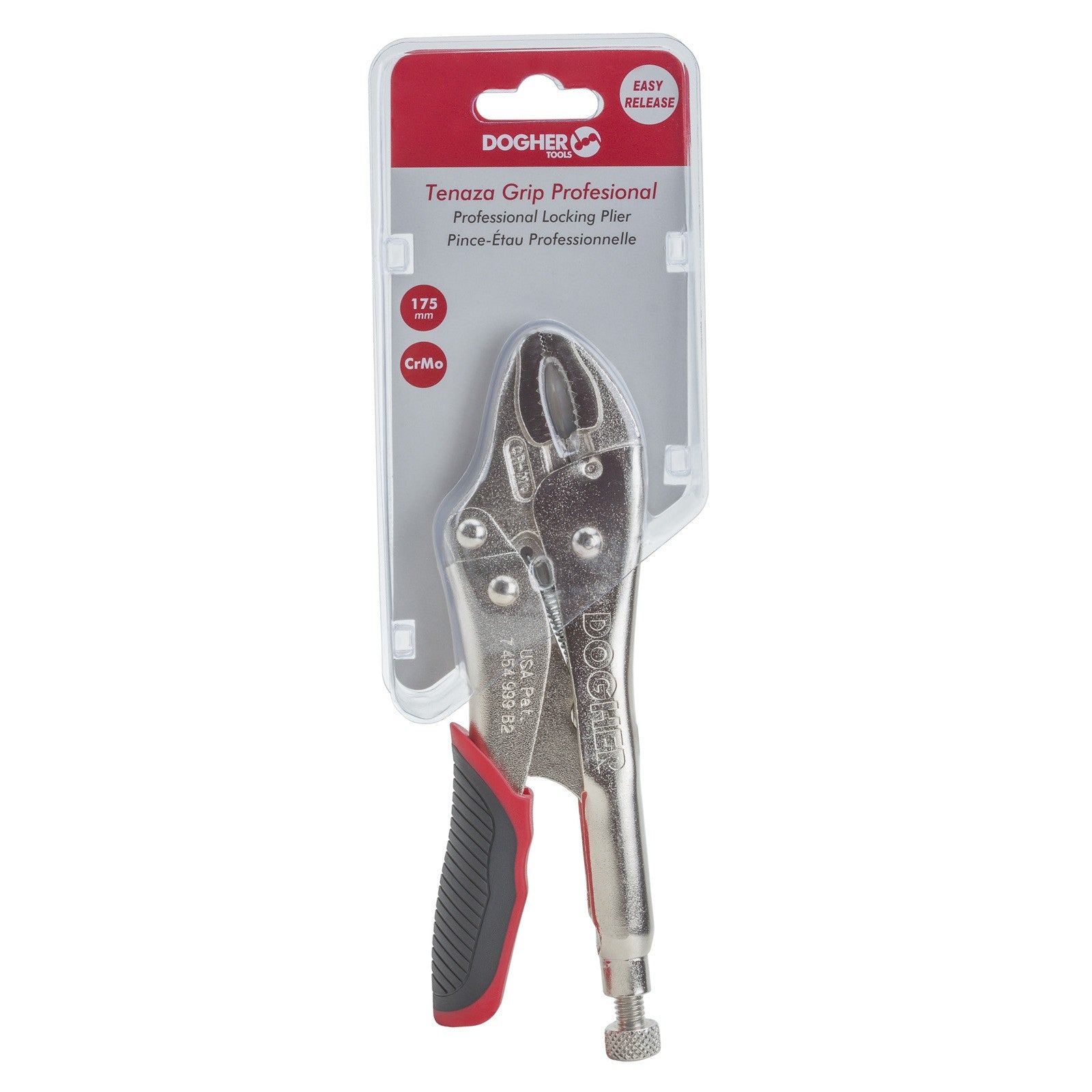 Dogher 276P-175 - Tenaza Grip Plus de Boca Curva con Corte 175mm