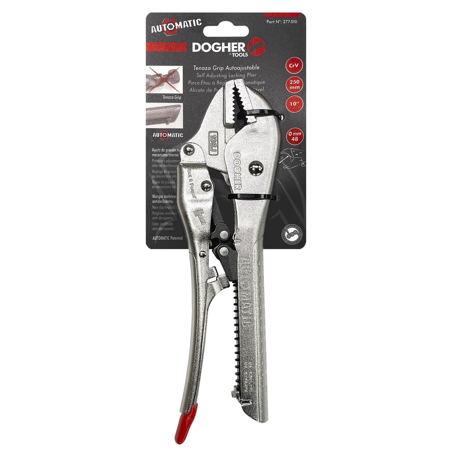 Dogher 277-010 - Tenaza Grip de Boca Recta sin Corte Autoajustable AUTOMATIC 250mm