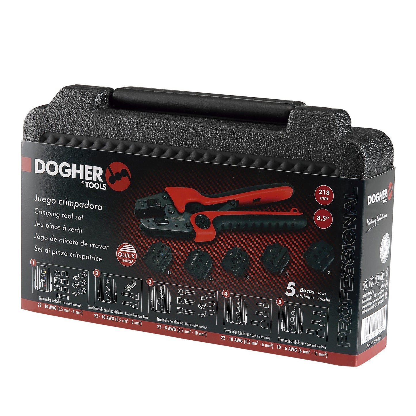 Dogher 296-064 - Juego Crimpadora 5 Cabezas Intercambiables