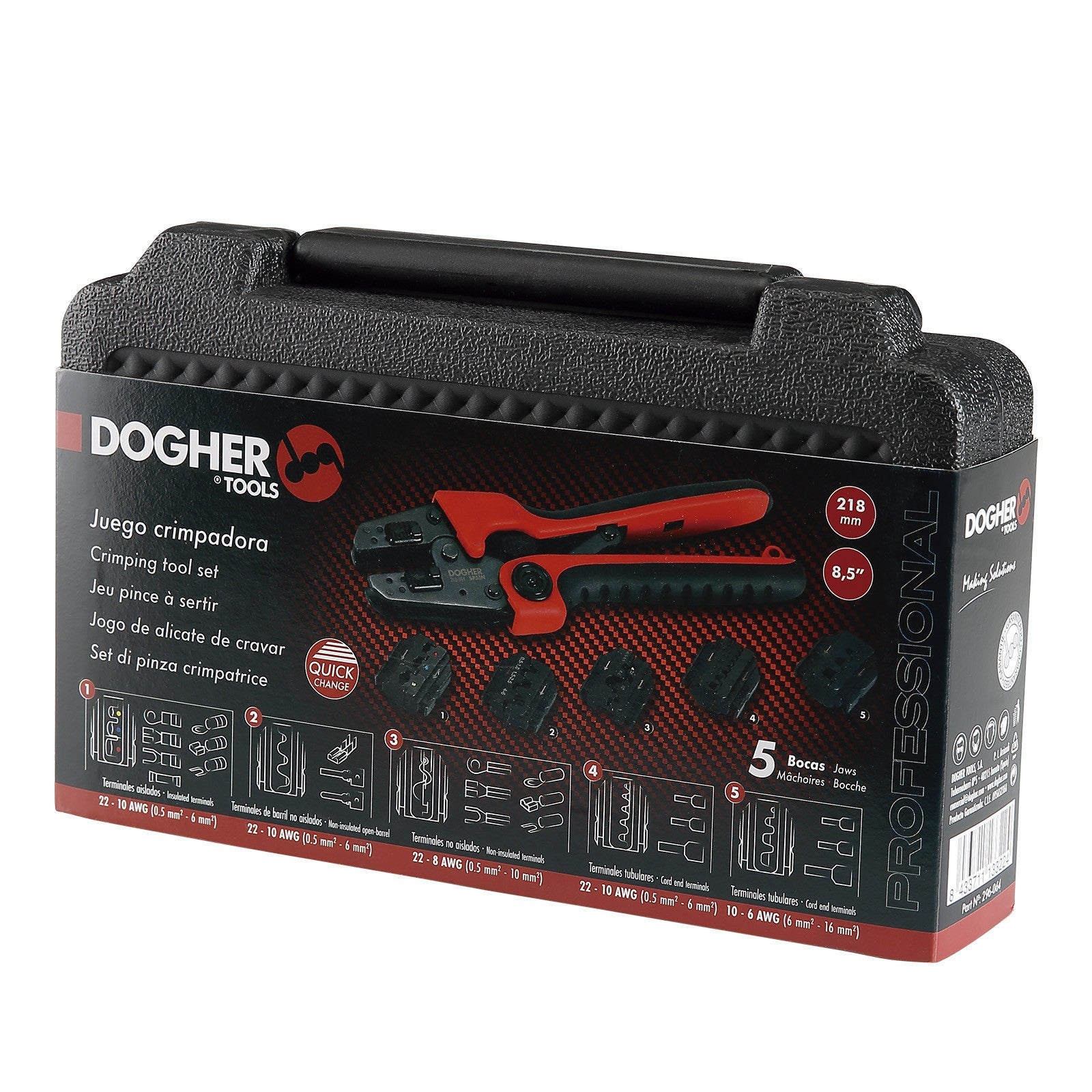 Dogher 296-064 - Juego Crimpadora 5 Cabezas Intercambiables