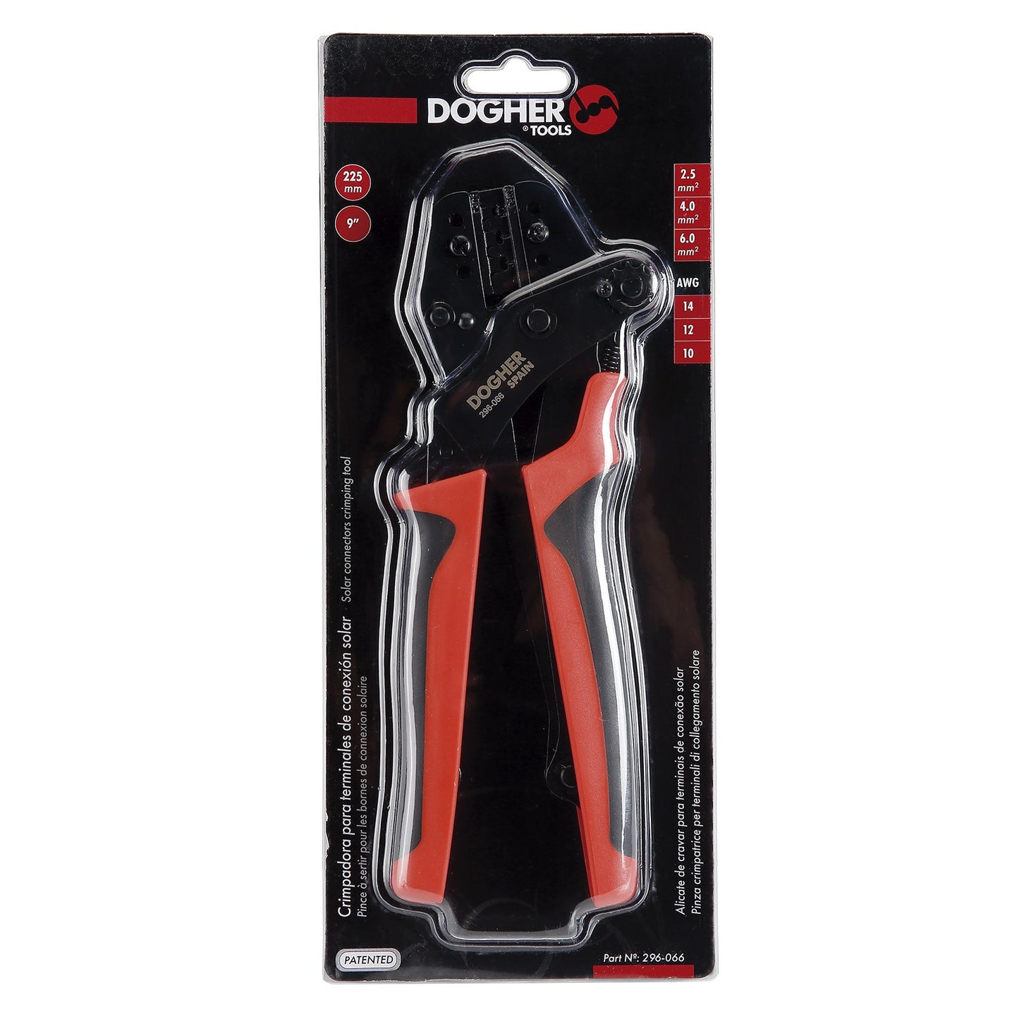 Dogher 296-066 - Crimpadora de Carraca para Terminales de Conexión Solar 225mm
