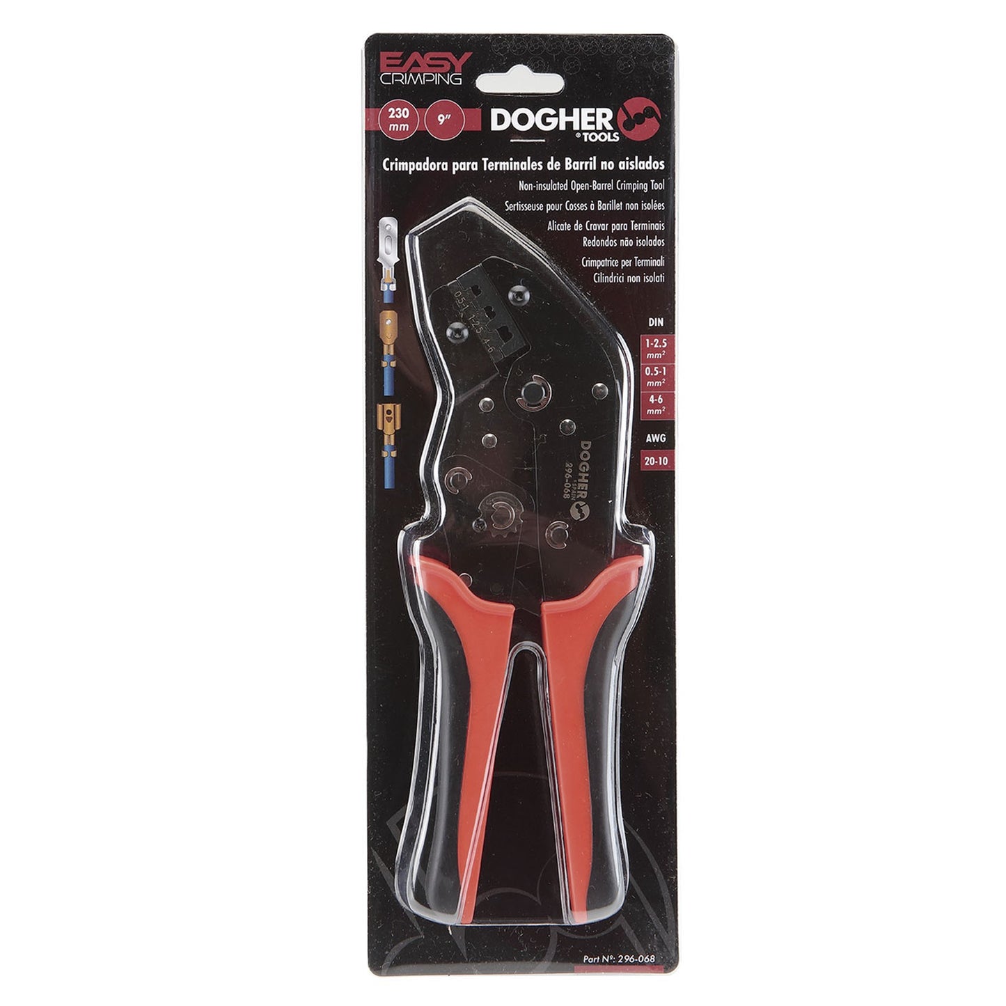 Dogher 296-068 - Crimpadora para Terminales de Barril No Aislados Easy Crimping 230mm