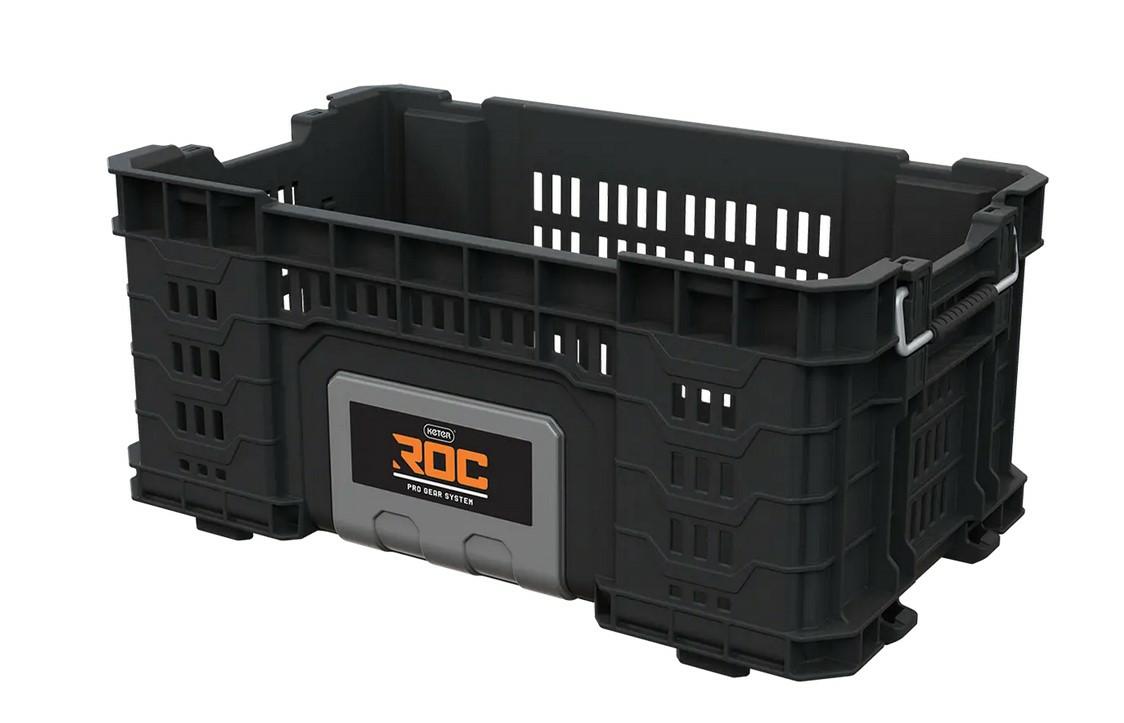 Keter ROC Pro Gear - Caja de almacenamiento de herramientas resistente de 22 pulgadas, color negro y gris