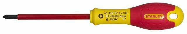 STANLEY 1-65-417 - Destornillador aislado vde 1000v FatMax pozidrive pz0 x 75 mm