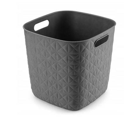 CURVER - Cesta de almacenamiento Softex 15L, diseño elegante, ligero, apilable y práctico, 100% reciclado, 27 x 27 x 26 cm, color gris