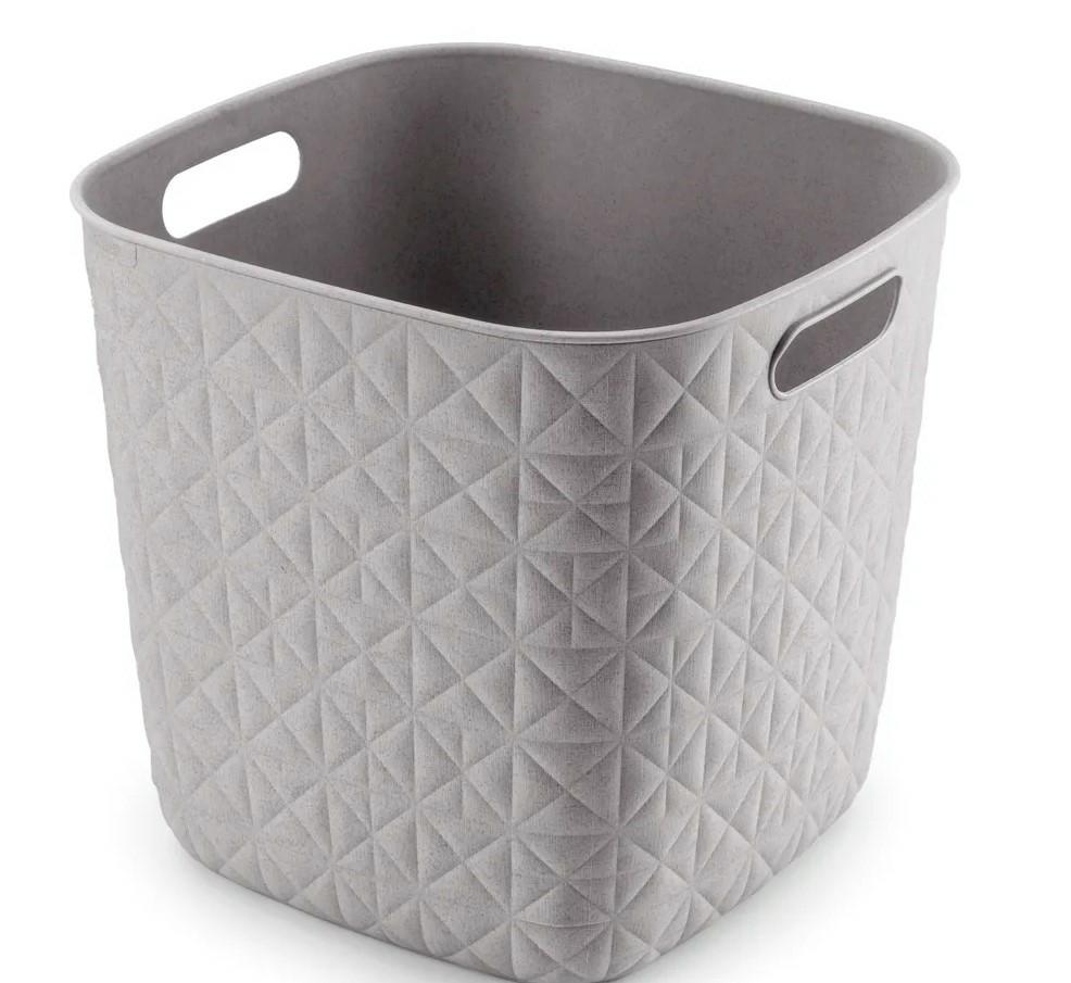 CURVER - Cesta de almacenamiento Softex 15L, diseño elegante, ligero, apilable y práctico, 100% reciclado, 27 x 27 x 26 cm, color gris