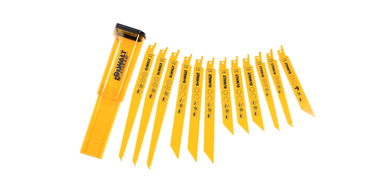 DEWALT Juego de hojas mixtas Bi-Metal para sierra reciproca con estuche para almacenamiento (12 piezas), DT2445-QZ
