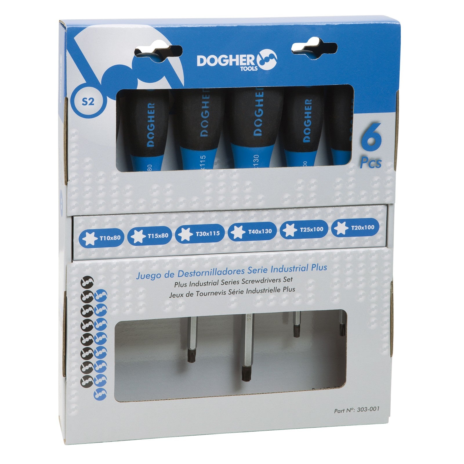 Dogher 303-001 - Juego Dest. Carton 6 Pzas Torx Iplus