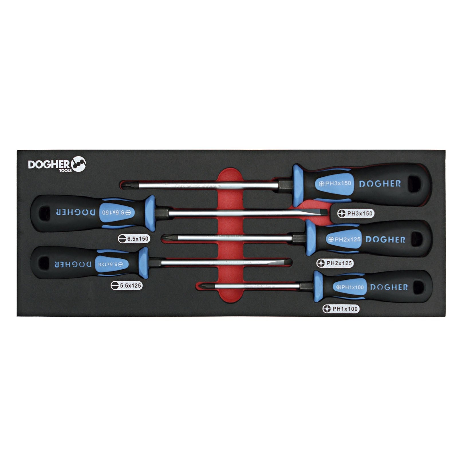 Dogher 315-080 - Bandeja Combinable 1/4 - 5 Destornillador Boca Recta & PH Industrial