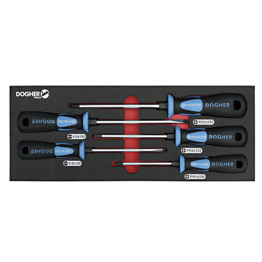 Dogher 315-080 - Bandeja Combinable 1/4 - 5 Destornillador Boca Recta & PH Industrial