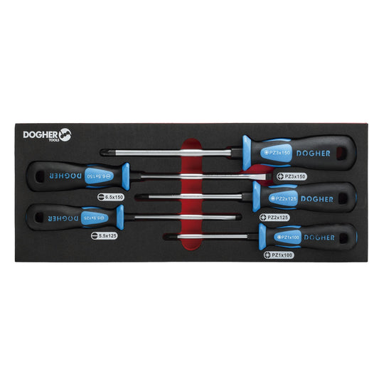 Dogher 315-081 - Bandeja Combinable 1/4 - 5 Destornillador Boca Recta & PZ Industrial