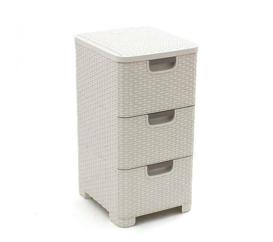 Curver - Cajonera Style de 3 Cajones 14L. - con Patas - Color Blanco Roto