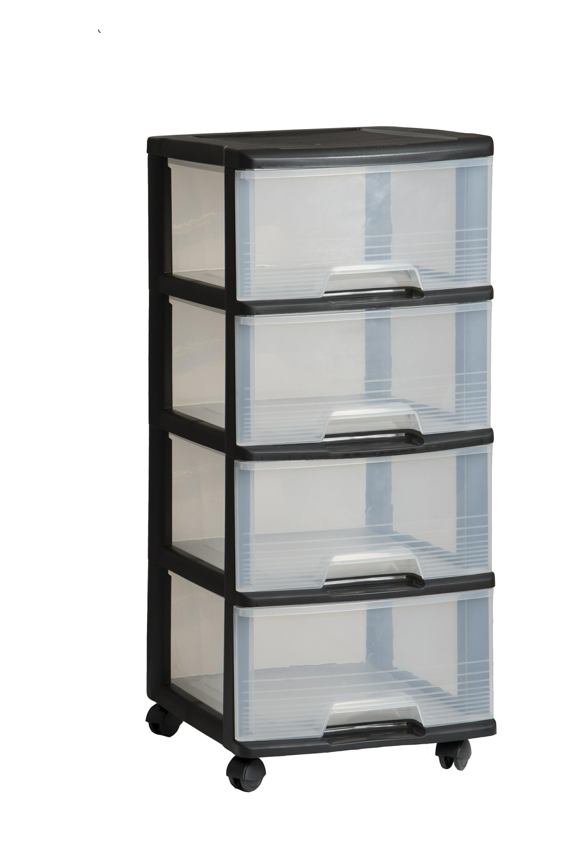 Curver VB 771319 Tray Sistema 4 x 20L + Wheels, plástico, Black, 1.1000000000000001 X 1.1000000000000001 cm