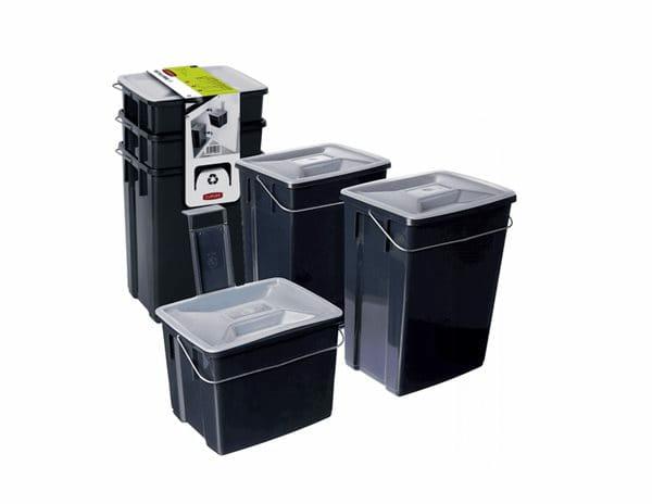 Curver Conjunto de contenedores de clasificación de residuos 2x10L + 6L Recycle Bins SET