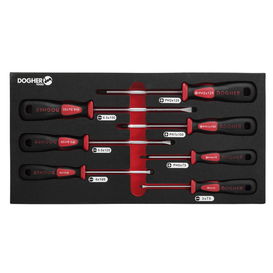 Dogher 330-082 - Bandeja Combinable 1/3 - 7 Destornillador Boca Plana & PH Profesional